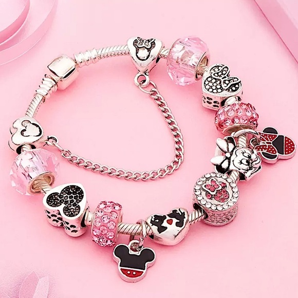 Disney Mickey & Minnie Mouse Charm Bracelet - Picture 1 of 4